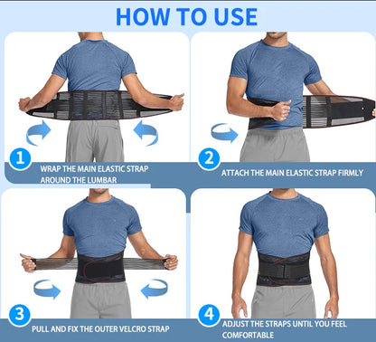 Adjustable Back Support Belt for Men Women Lumbar Brace for Lower Back Pain Relief Mesh Breathable Wrap Band Sciatica Back Brace