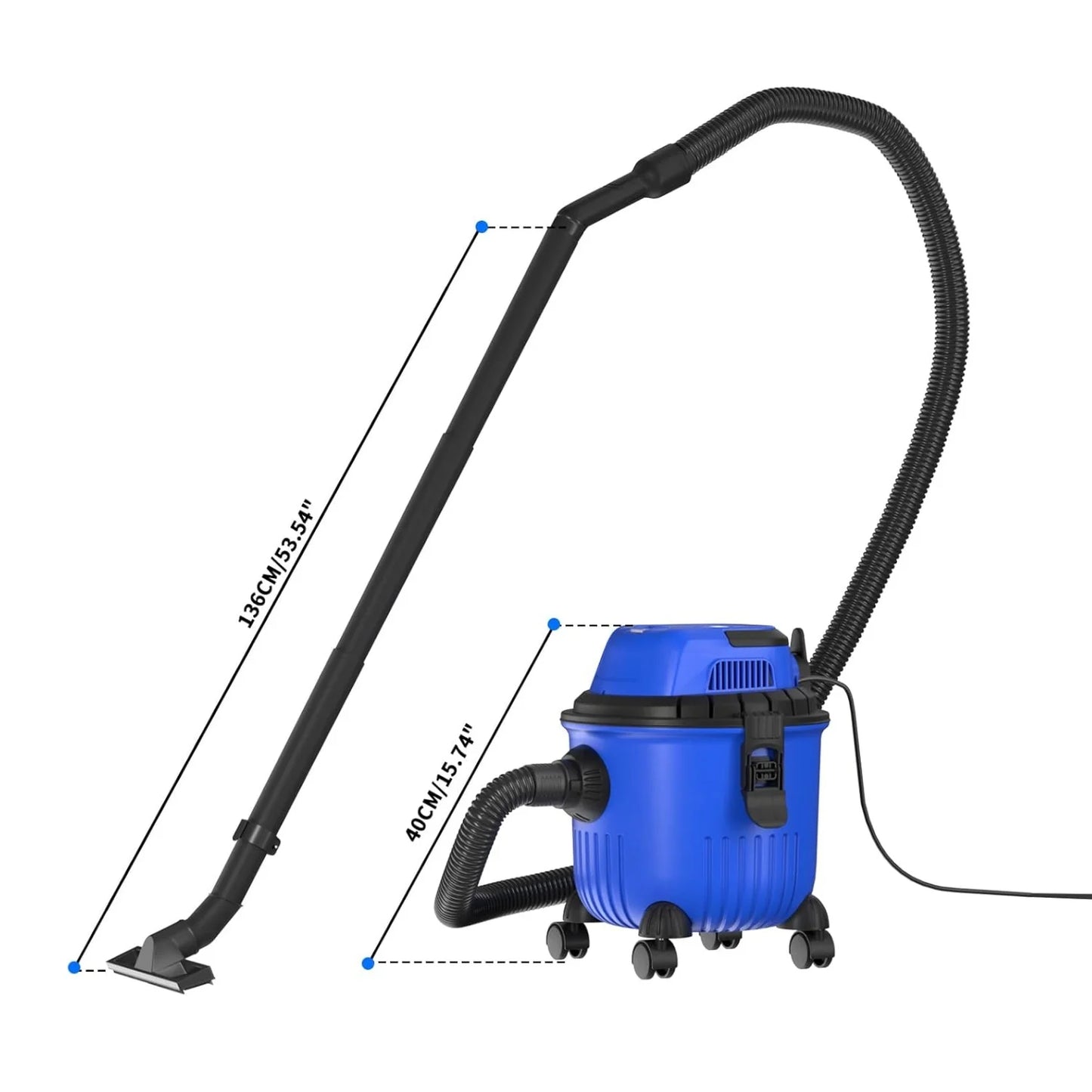 BRIEFNESS 3-in-1 hoover Wet/dry hoover with blower function Car duster Garage hoover 15 litre capacity Car cleaning tools