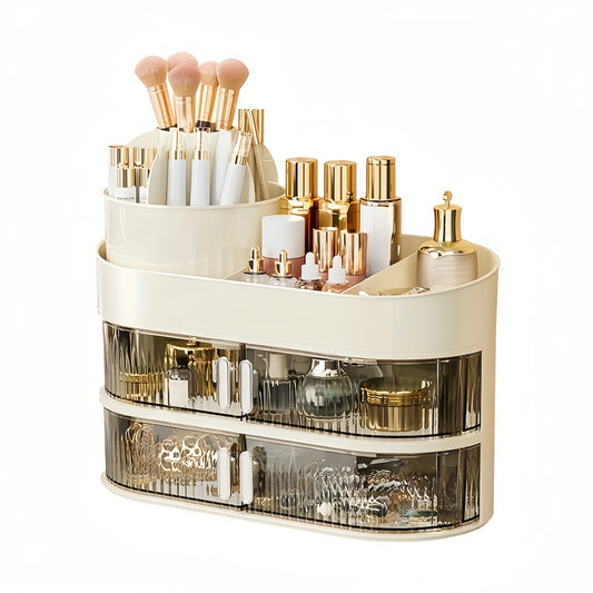 Large Capacity Makeup Organizer With Drawer - Dustproof Cosmetic  Box For Brushes, Lipsticks & More - Hypoallergenic Plastic, °