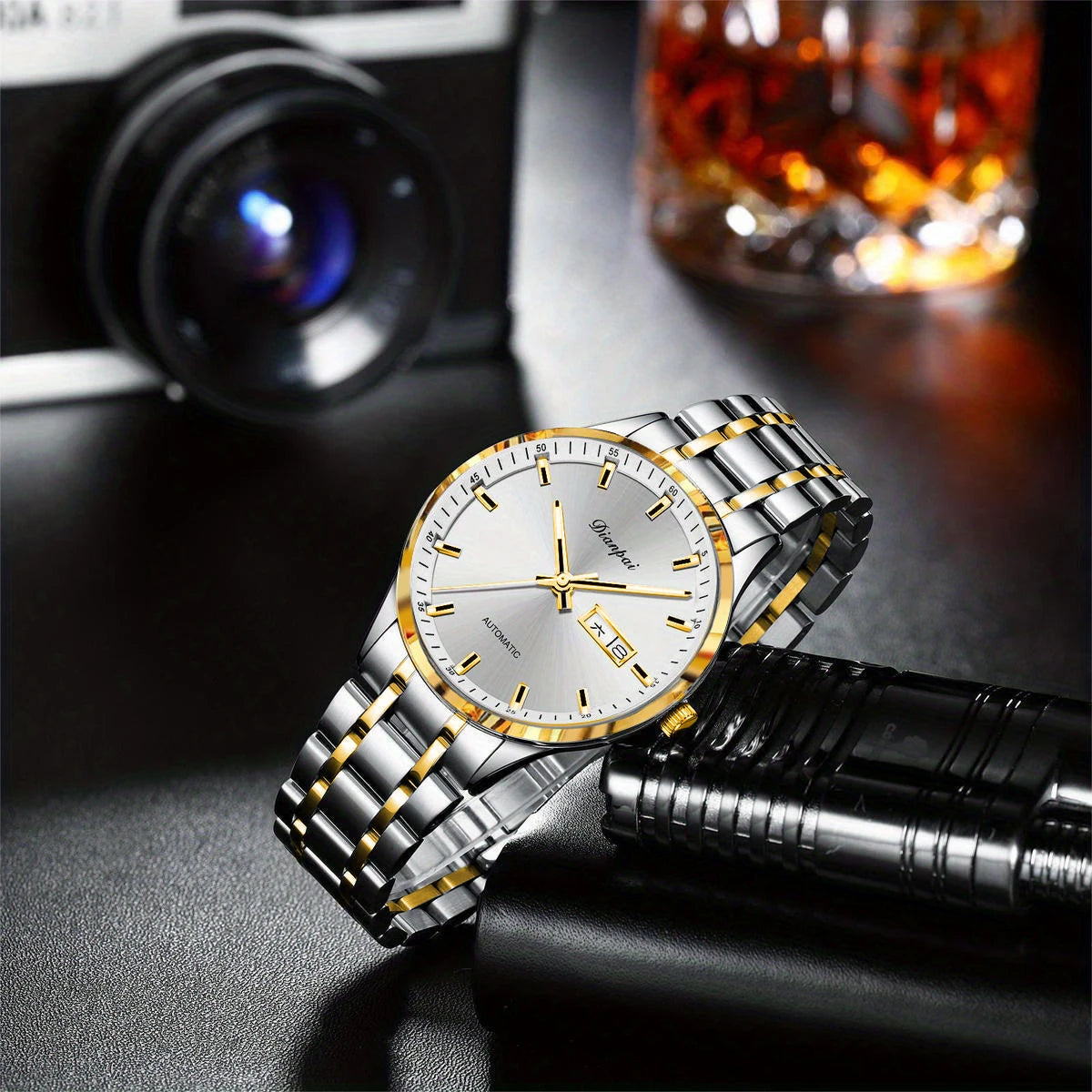 Dianpai Classic Business Men's Fully Automatic Stainless Steel Mechanical Movement Men's Night Light Versatile Watch