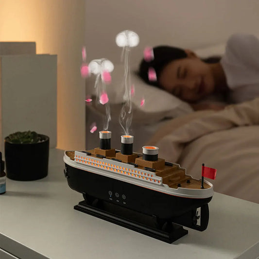 Titanic Ship Model Air Humidifier Home 250ml Remote Control Essential Oil Jellyfish Smoke Ring Spray Aroma Diffuser Humidifiers