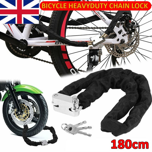 1.8M Heavy Duty Motorcycle Lock Anti-theft Bike Lock Strength Security Lock Road Accessories Motorbike Steel Chain Lock Padlock