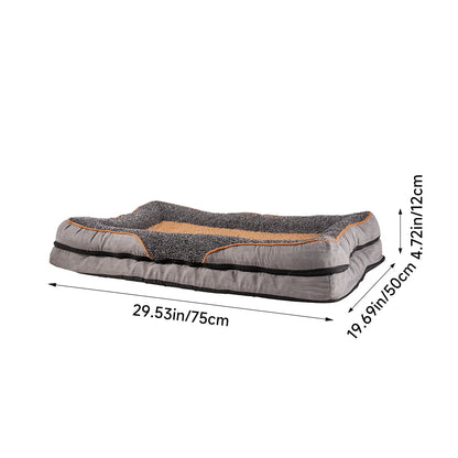 Voltsify Anti-Slip Orthopedic Pet Bed with Removable Zipper Cover, Elevated Pillow Support, High-Density Sponge & EPE Foam