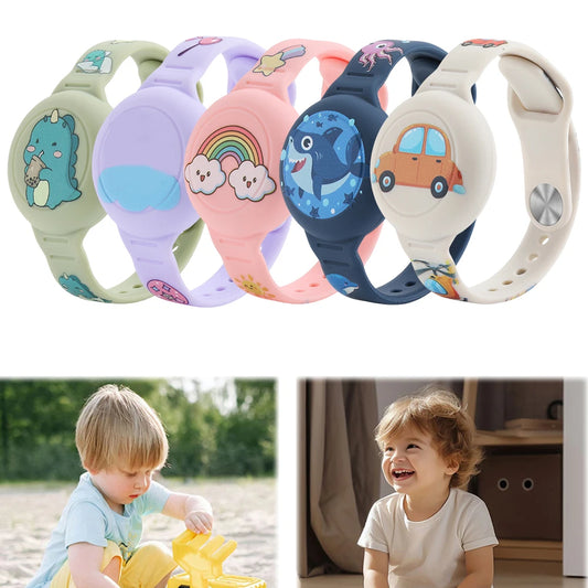 Kids Watch Band Waterproof Lightweight GPS Tracker Holder Silicone Toddler Holder Wristband for Apple Airtag