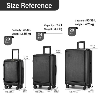 Kono 2/4-Piece Hardshell Luggage Set - ABS+PC Lightweight Suitcases w/TSA Lock & 4 Spinner Wheels, 12"-28" Carry-On & Check-In
