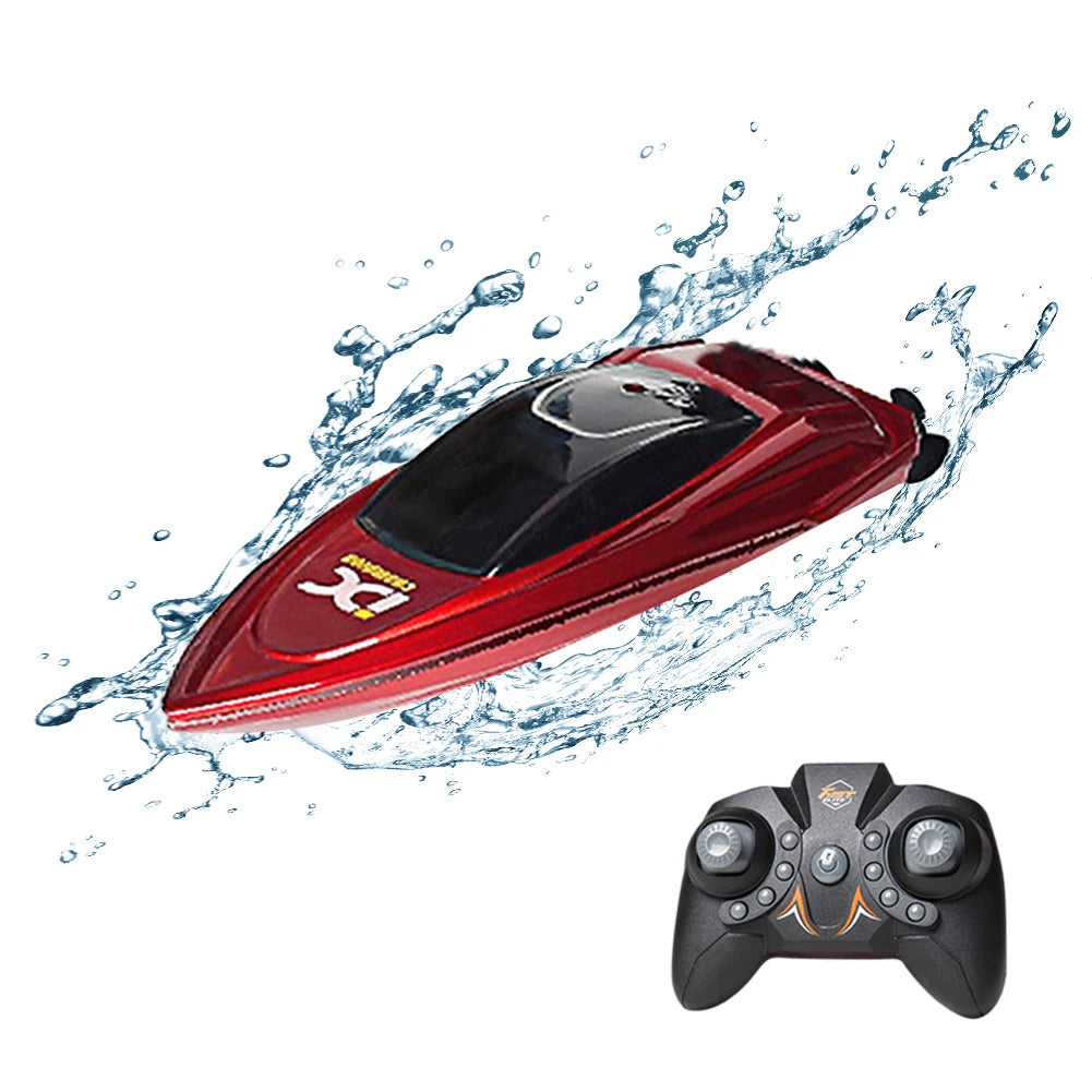Waterproof 2.4GHz RC Boat High Speed Electric Ship Water Model with LED Lights Children Remote Control Ship Toy
