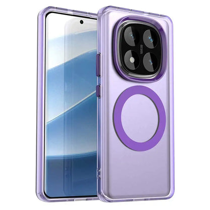 Magnetic Wireless Charging Case For Redmi Note 14 Pro 5G Note 14 Pro+ Plus Cover Candy Colors Transparent Back Shell Coque