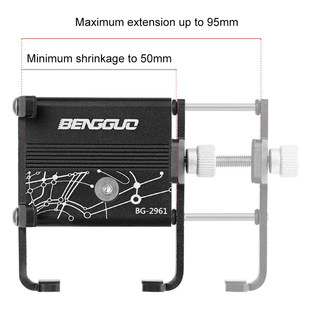Bicycle Phone Reliable Mount Aluminium Alloy MTB Phone Mount Stand Adjustable Bike Phone Nonslip Holder Fixed Navigation Bracket