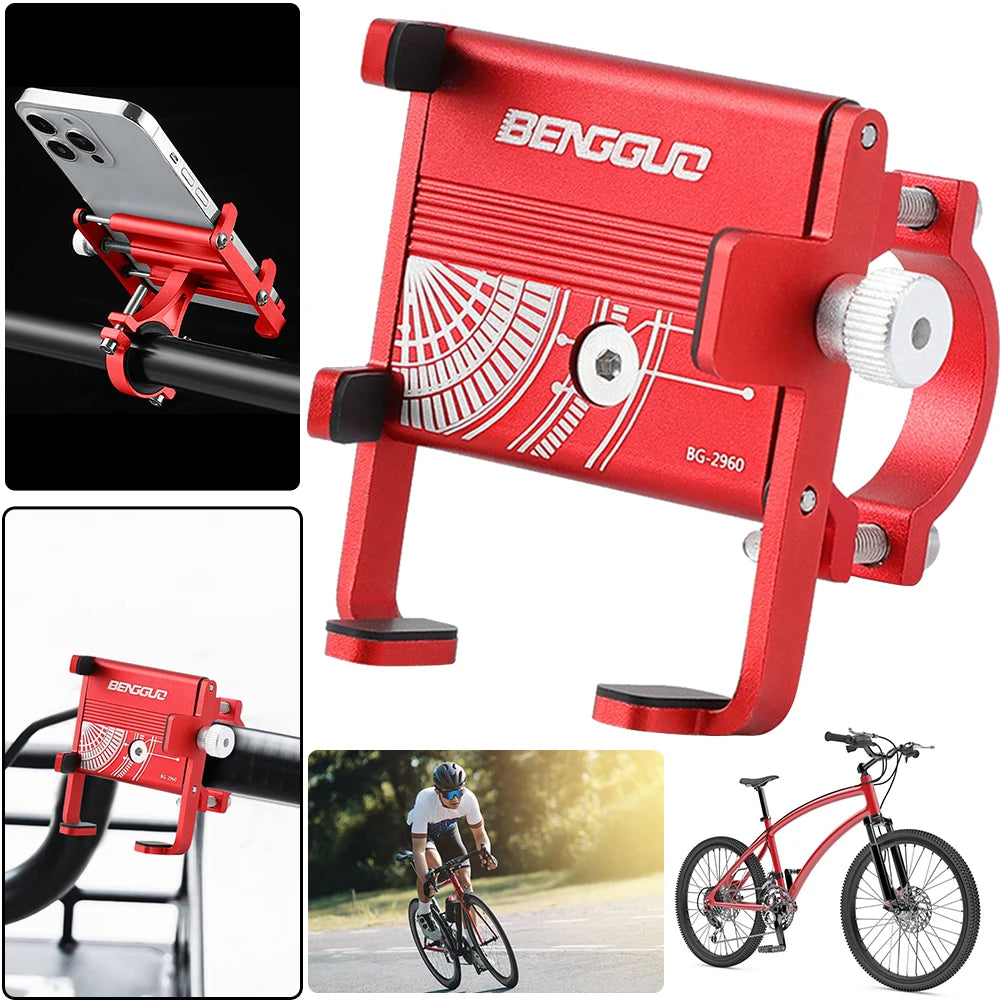 Bicycle Phone Reliable Mount One-Hand Operation Bike Phone Stand Shockproof MTB Phone Mount Stand for 50-95mm Width Mobile Phone