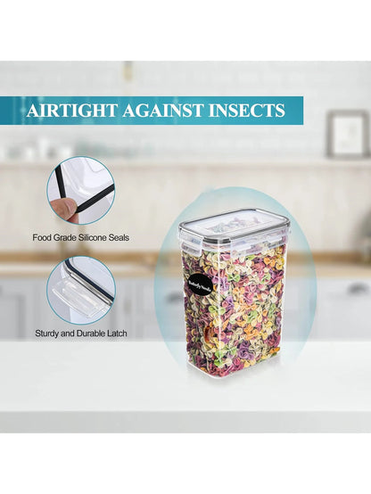 6pcs Closed food storage containers with LIDS, plastic kitchen pantry organization and storage, dry cargo containers for cookies