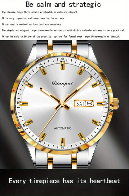 Dianpai Classic Business Men's Fully Automatic Stainless Steel Mechanical Movement Men's Night Light Versatile Watch