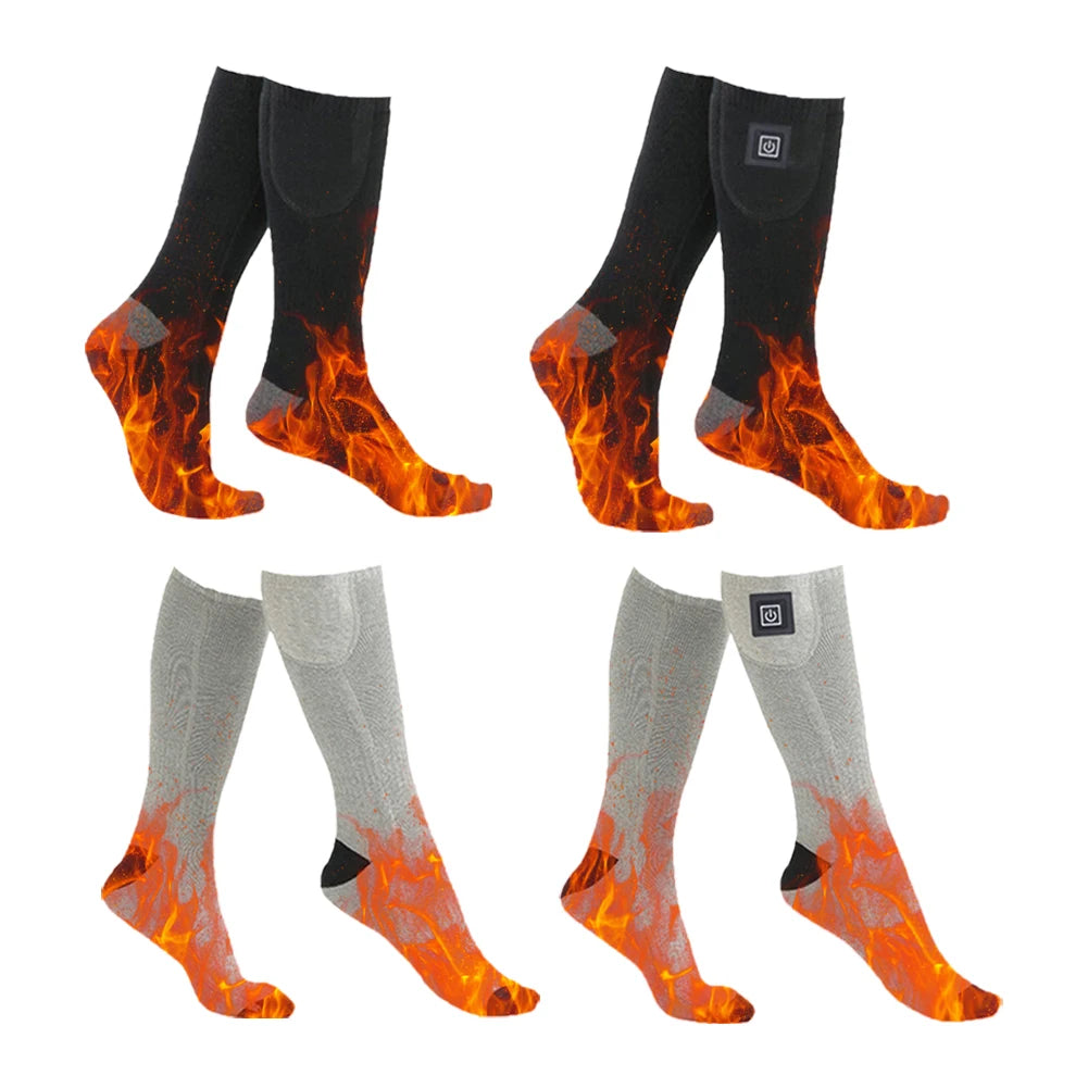 Electric Heated Socks 3 Level Temperature Electric Heating Socks Cold-Proof Skiing Sock for Cycling Camping Skating (NO Battery）