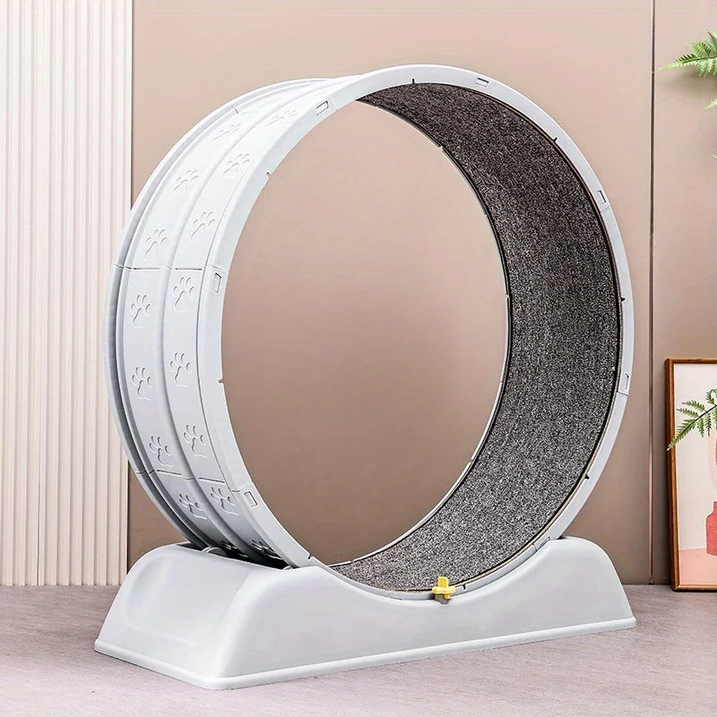 Cat Running Exercise Wheel Treadmill, Ultra-Quiet Safety Cat Training Toy with and Locking Mechanism,Removable Carpeted Runway