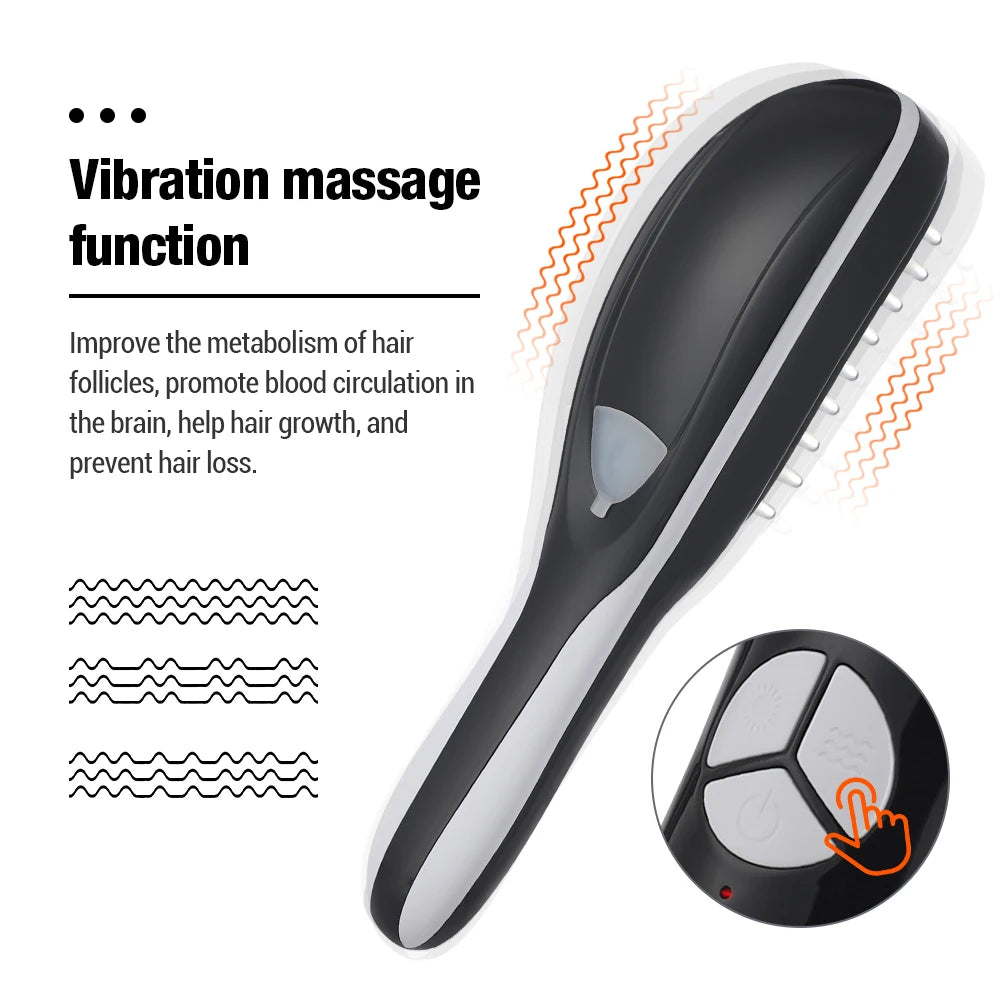 Electric Spray Massage Comb Head Meridian Vibration Massager Red Blue Light Comb Negative Ion Scalp Applicator Anti Hair Loss