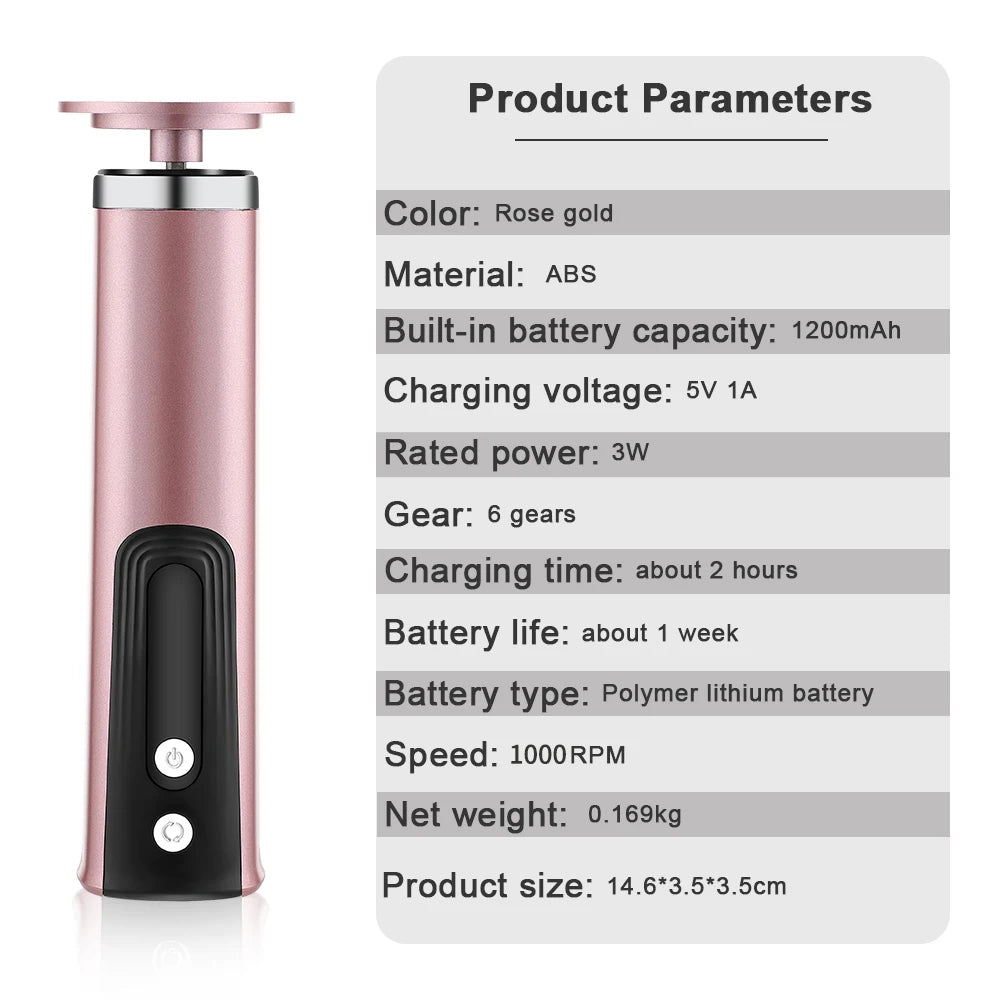 Electric Foot Callus Remover Nail Polisher 2-in-1 6-Speed Dual Grinding Heads Pedicure Tool for Smooth Heels Dead Skin Removal