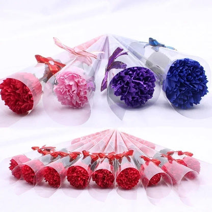 8pcs/lot Artificial Bath Carnation Soap Flowers Mother's Day Gift Party Decoration Valentine's Day Gift