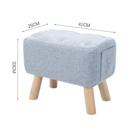 【Breeins】Linen Upholstered Ottoman Footstool with Pocket Chair Sofa Home Decoration