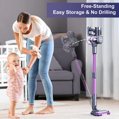 Free-Standing Vacuum Cleaner 27KPa, Lubluelu 202 Powerful Lightweight Cordless 6 In 1 Stick Vacuum Cleaner For Carpet Floor Pet