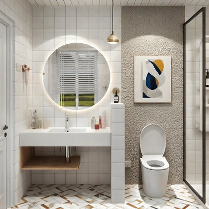 LED Bathroom Mirror Round Vanity Mirror With Backlit Lights Wall Mounted Dimmable 3 Color Lighting IP54