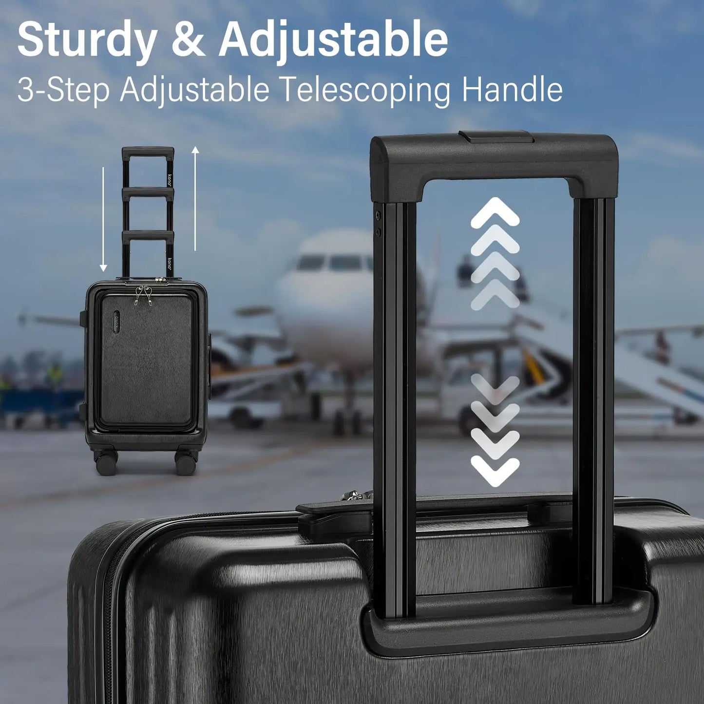 Kono 2/4-Piece Hardshell Luggage Set - ABS+PC Lightweight Suitcases w/TSA Lock & 4 Spinner Wheels, 12"-28" Carry-On & Check-In