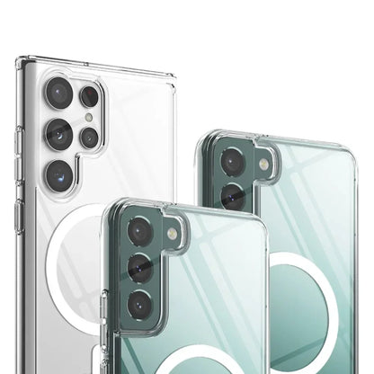 Original Magsafe Magnetic Clear Case for Samsung Galaxy S24 Ultra S21 FE S22 Plus S23 Ultra Wireless Charging Shockproof Cover