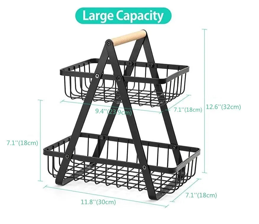New Detachable Stainless Steel Fruit Basket Kitchen Living Room Desktop Storage Rack Bread Basket Portable Fruit Bowl
