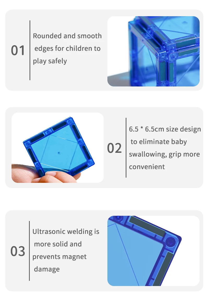 Magnetic Building Blocks Set Construction Game Children Montessori Educational Magnets Toys Magnetic Tiles For Toddlers Gift