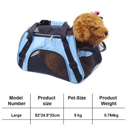 Cat Bags Portable Puppy Dog Carrier Bag Cats Handbag Mesh Breathable Foldable Travel Pet Bag Pet Carrying Supplies