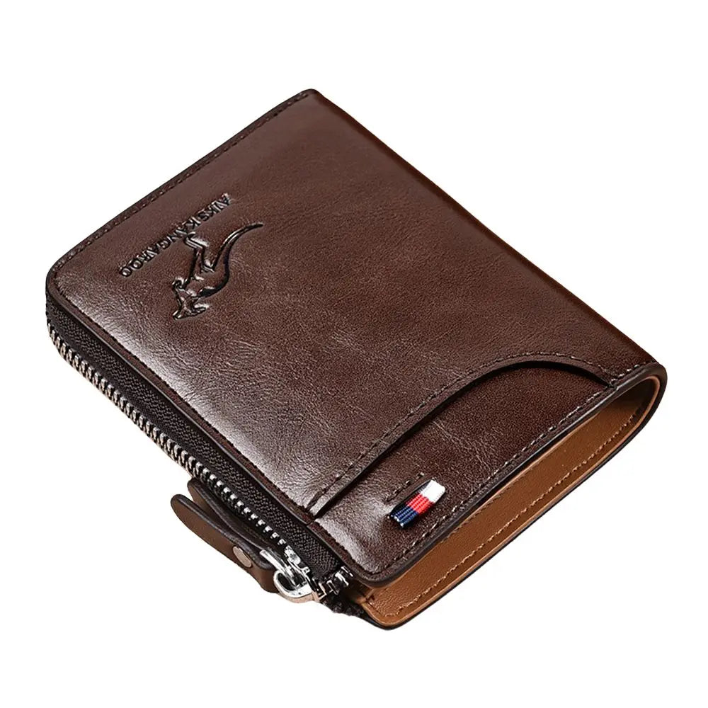RFID Blocking Card Holder Case Anti-Theft Clutch Short Men's Leather Wallet