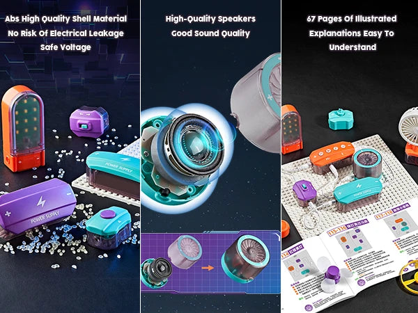 VATOS Science Circuit for Kids DIY Electronics Exploration Kit 150+ Project Physics Experiment Circuit Board Educate Toy Ages 6+