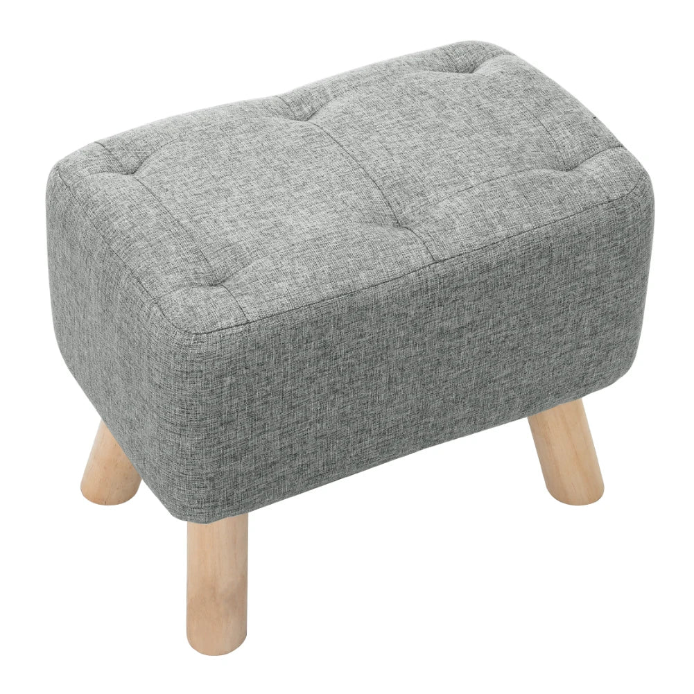 【Breeins】Linen Upholstered Ottoman Footstool with Pocket Chair Sofa Home Decoration