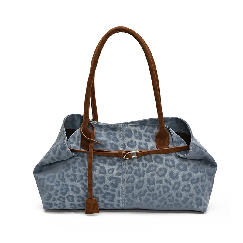 Leopard PU Leather Shoulder Bags for Women 2026 Luxury Designer Brand Trend Tote Bag Females Short Handle Handbags and Purses