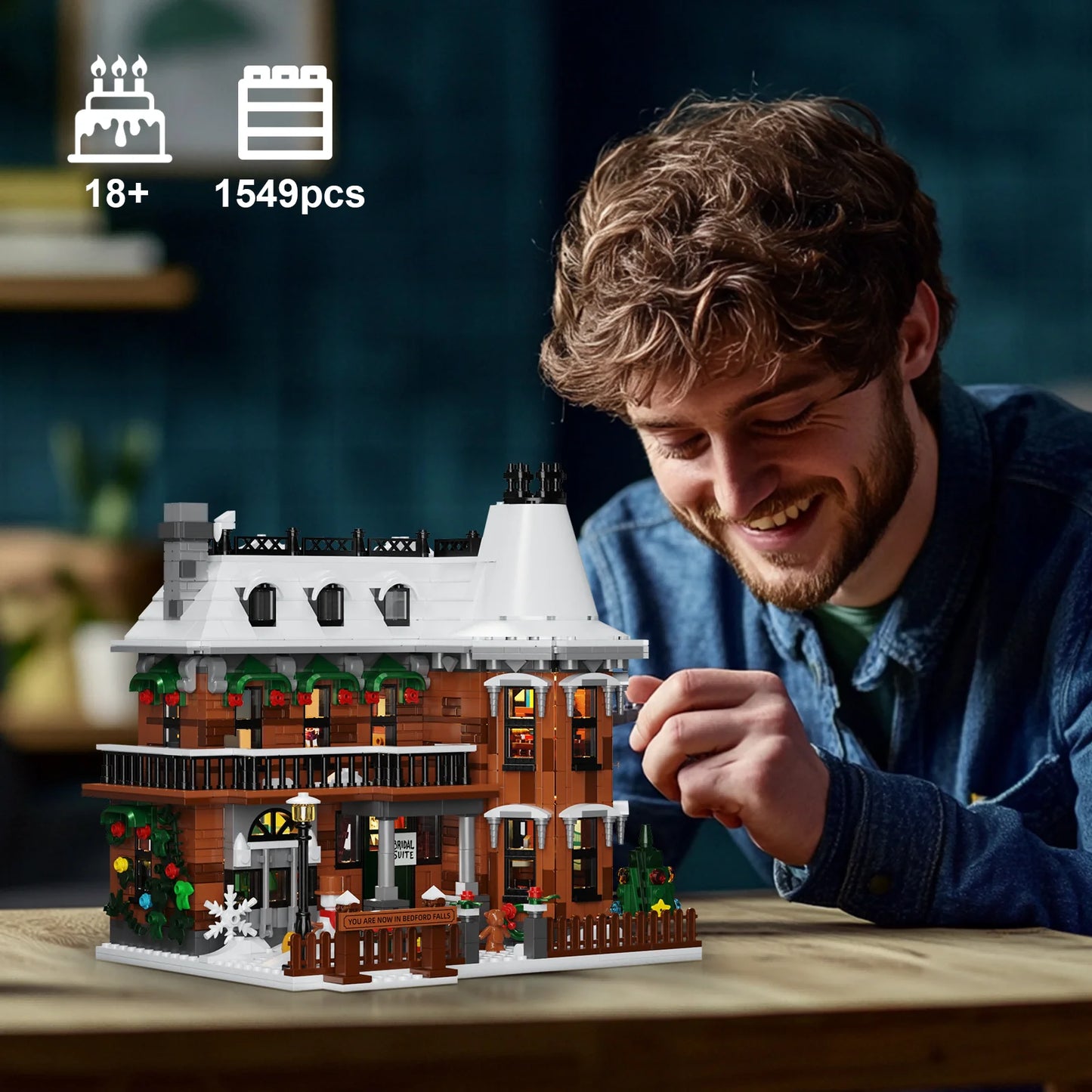 Wonderful Life House Building Block Set Castle Apartment Model Collection Christmas Decoration Brick Toy for Adults Holiday Gift