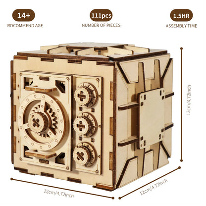 3D Wooden Puzzle For Adults DIY Locker Puzzle Box withModel Kit Christmas gifts
