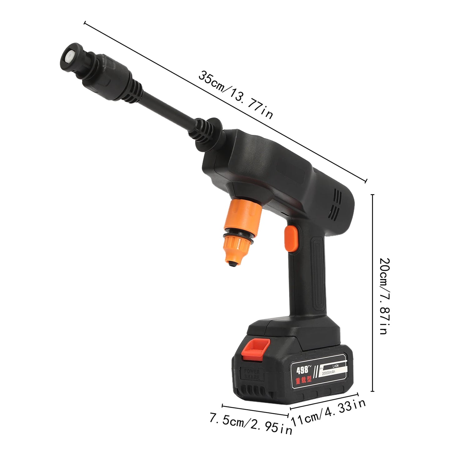 200W Cordless Pressure Washer Set Portable Pressure Cleaner Rechargeable Battery Car Water Gun Cleaning Machine