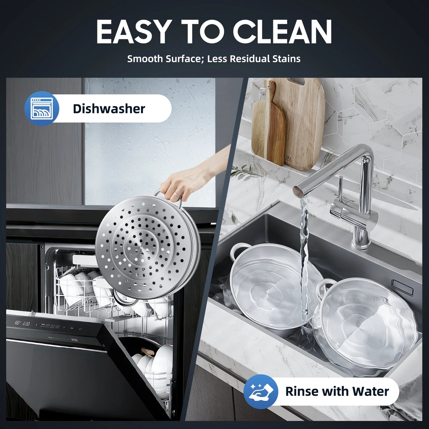 28cm 5-Tier Steam Cooker, Stainless Steel Steamer, Kitchen Cooking Steamer, Pan Cook Pot with Glass Lid Multi-Layer Cookware