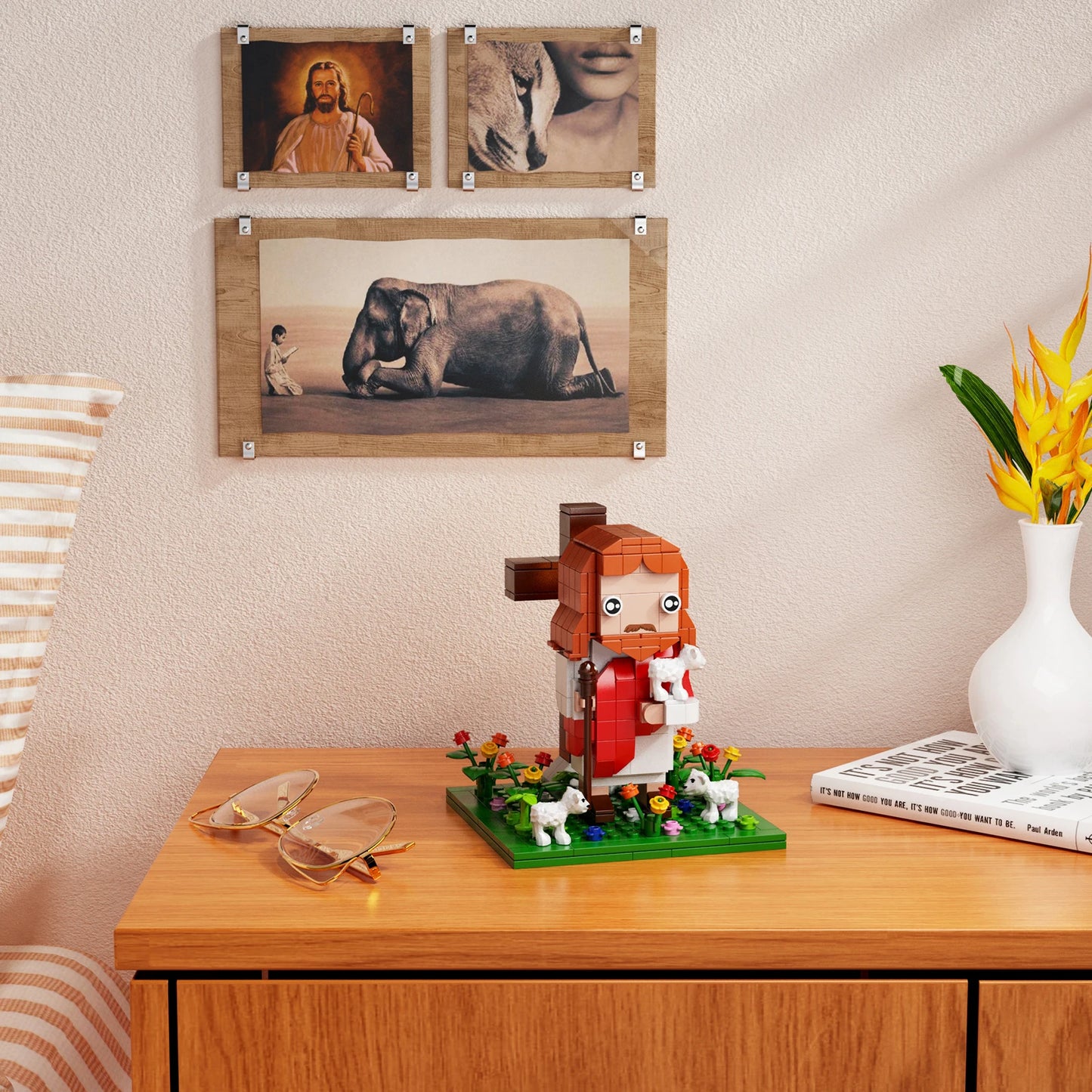 324 Stück Jesus Bausteine Set Kreuzigung Pate Weihnachtsgeschenke für Jungen und Mädchen