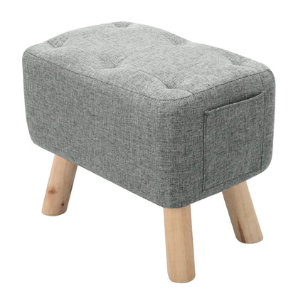 【Breeins】Linen Upholstered Ottoman Footstool with Pocket Chair Sofa Home Decoration