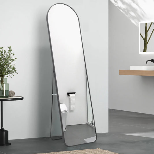 【Breeins】 Modern Arched Metal Floor Mirror Black Multi Color Size Bedroom Livingroom Bathroom Home Decoratio