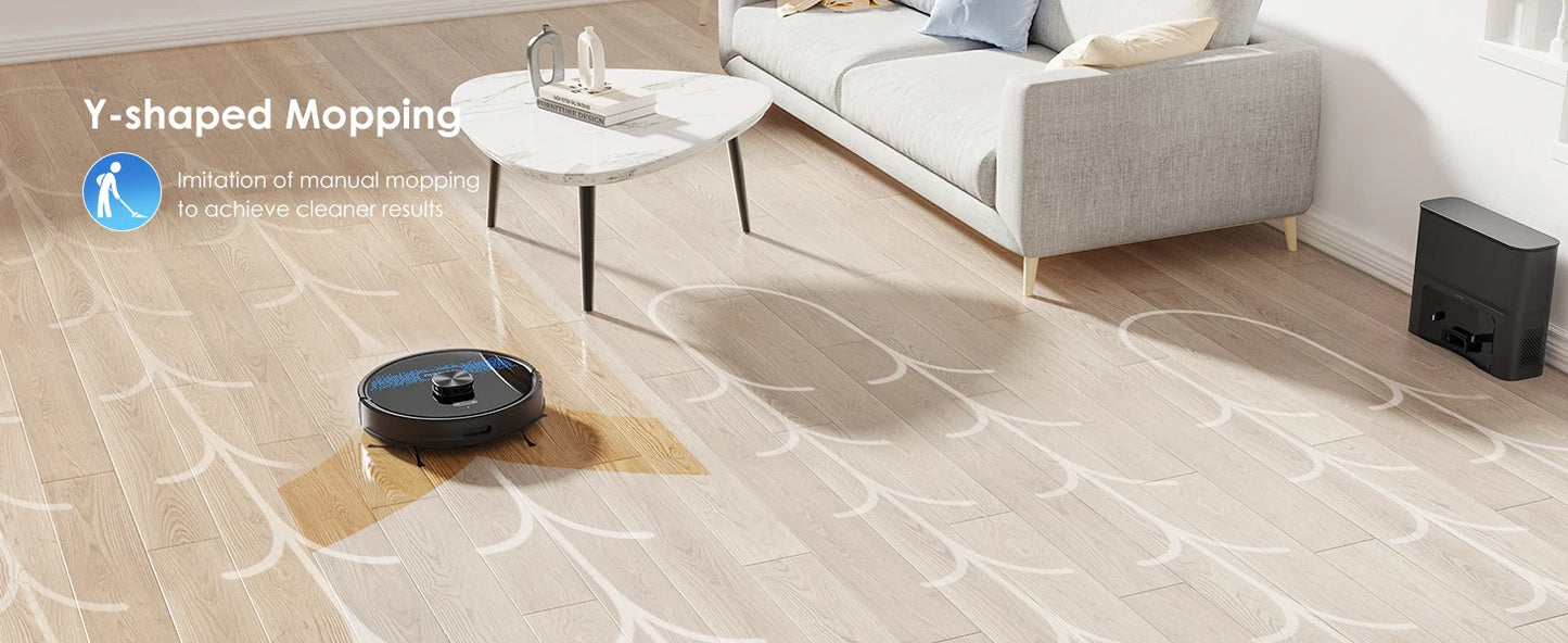 Lubluelu SL60 Max 3-in-1 Robot Vacuum Mop - 5000Pa Suction Pet Hair Long Hair Friendly LDS9.0 LiDAR 24 No-Go Zones APP Control