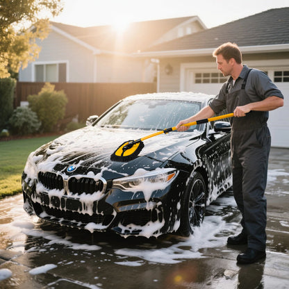 15° Arc Retractable Car Cleaning Brush, Portable Brush Set with Storage Bag for RV, Truck and Camper Cleaning