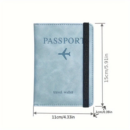 Frosted Fabric Strap Passport Holder with Large Capacity and Multiple Card Slots - Multi Functional Travel Document Bag in Vario