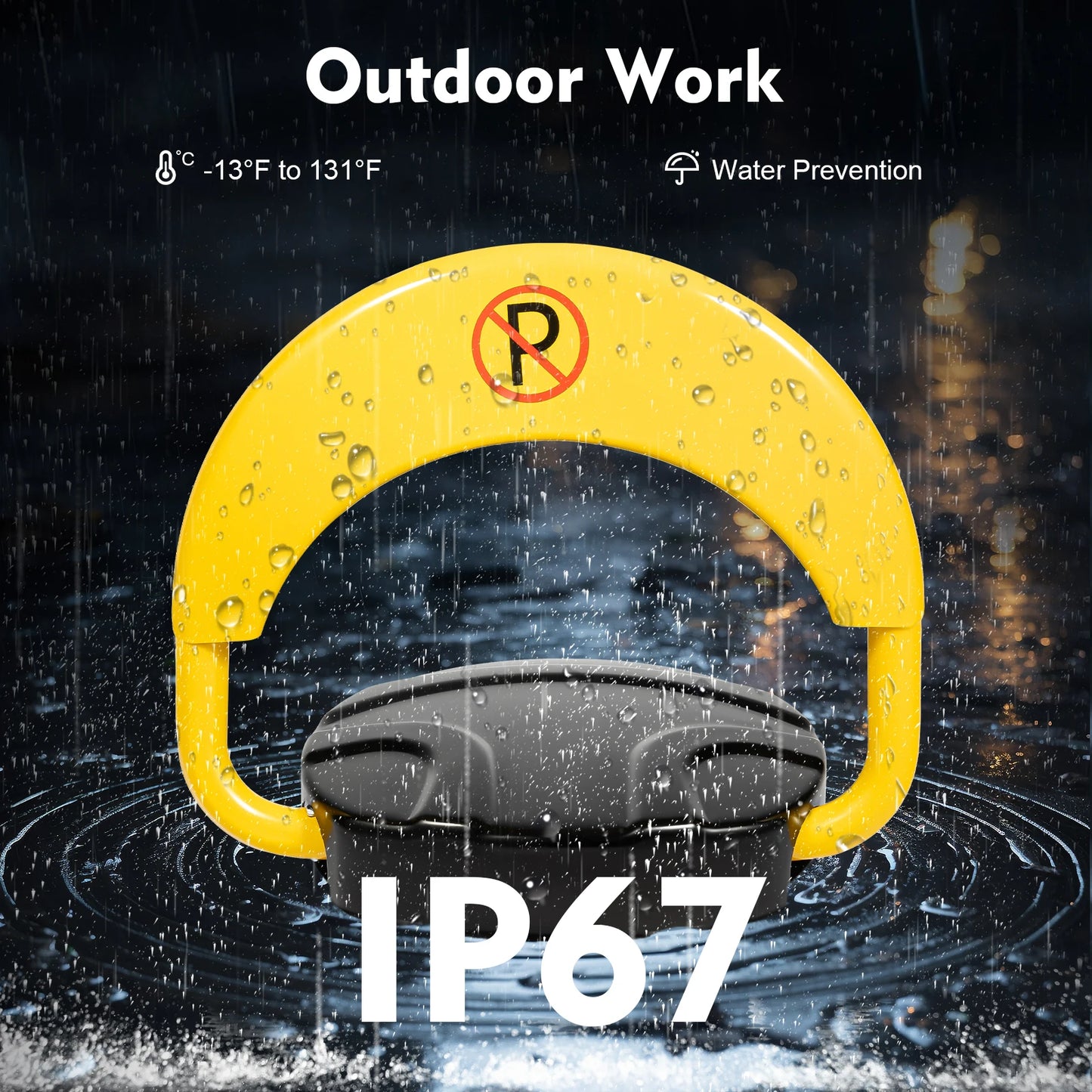 Remote Control Parking Lock Car Parking Spot Lock Auto Space Stall Barrier W/Alarm for Home/Commercial Use