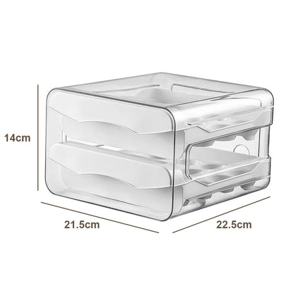 Drawer Egg Holder Rack Refrigerator Egg Storage Box 2 Layers Fresh-keeping Box Kitchen Accessories Household Stacked Egg Tray