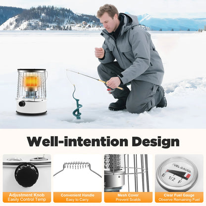 Liftable Kerosene Space Heater, Portable Kerosene Heater for Home Outdoor, Multi-functional 6L Fuel Consumption Windproof Stove