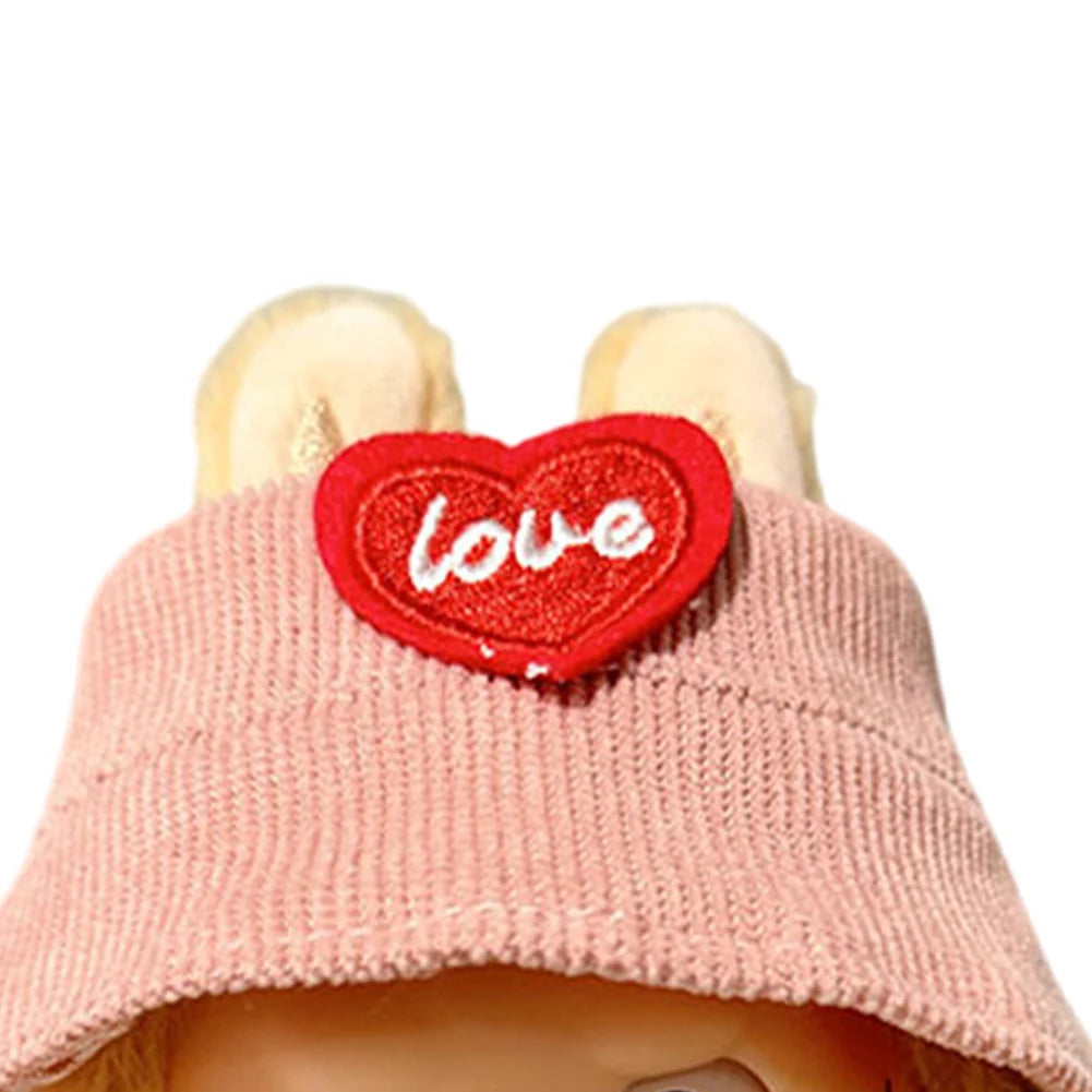 Mini Plush Doll Overall Decorative Kawaii Doll Clothes DIY Cute Plushies Outfit with Hat Cartoon Animal Toy Dress for Home Decor