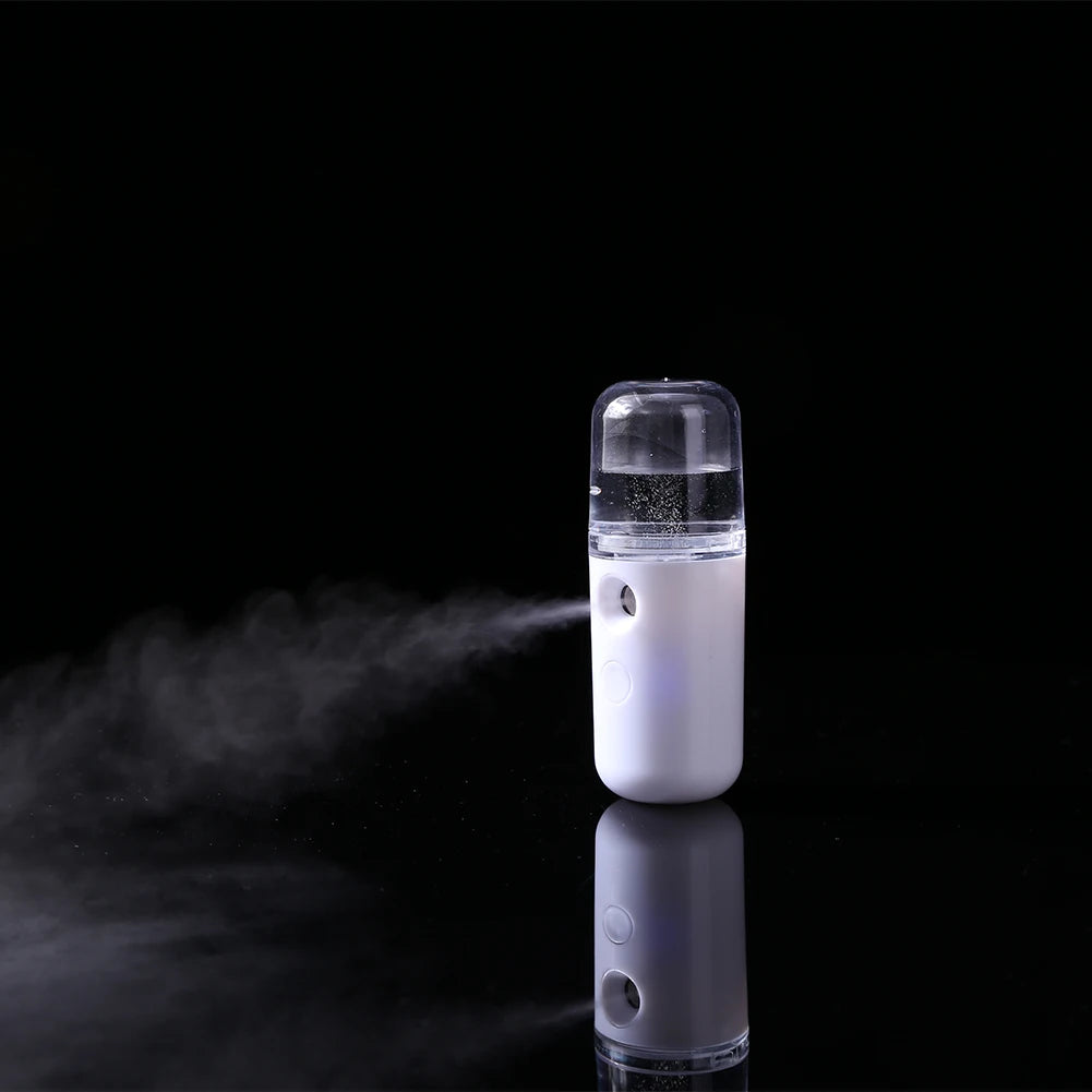 Mini Nano Mister 30ml Visual Water Tank Cool Mist Facial Steamer Mini Beauty Device Handy Hydrating Sprayer for Skin Care Makeup