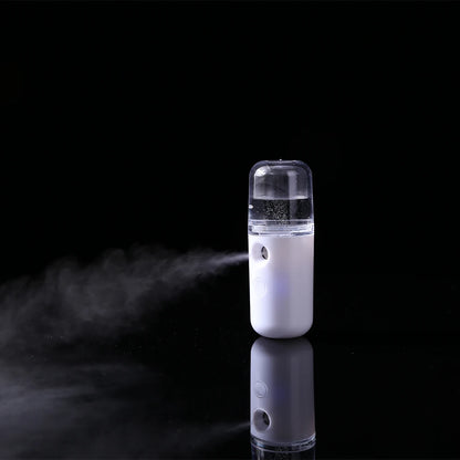 Mini Nano Mister 30ml Visual Water Tank Cool Mist Facial Steamer Mini Beauty Device Handy Hydrating Sprayer for Skin Care Makeup