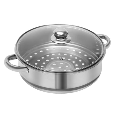 5-Tier Stainless Steel Food Steamer 26cm Meat Vegetable Steamer Pot Kitchen Cookware with Lid