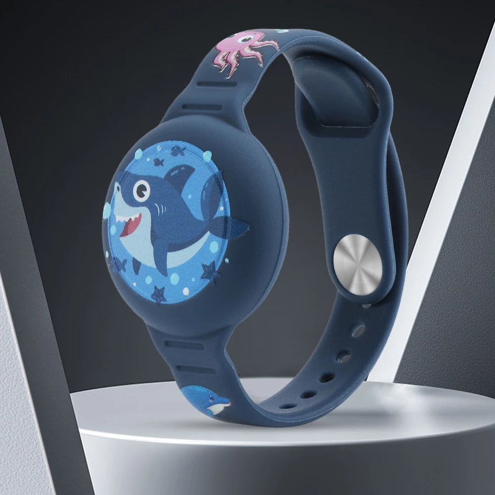 Kids Watch Band Waterproof Lightweight GPS Tracker Holder Silicone Toddler Holder Wristband for Apple Airtag